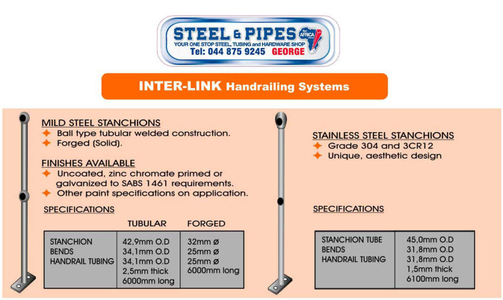 Hand Railing | Steel and Pipes for Africa - Fencing | Tube | Automation ...