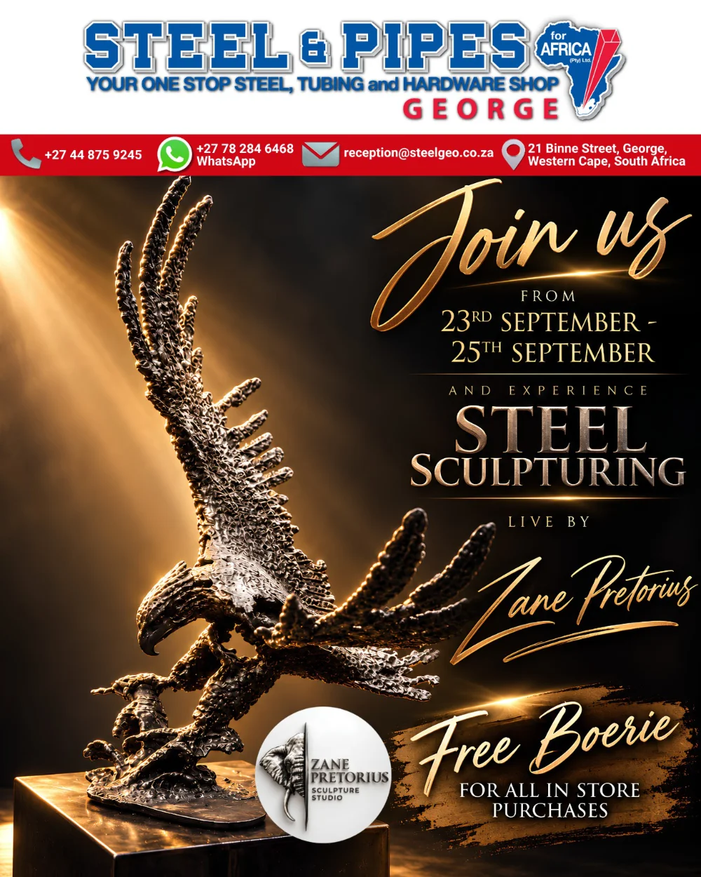 steelandpipes promotion Eagle for Zane